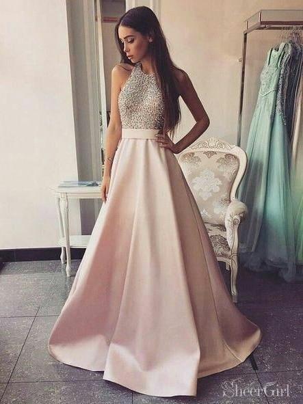 Blush pink prom dresses shops 2019