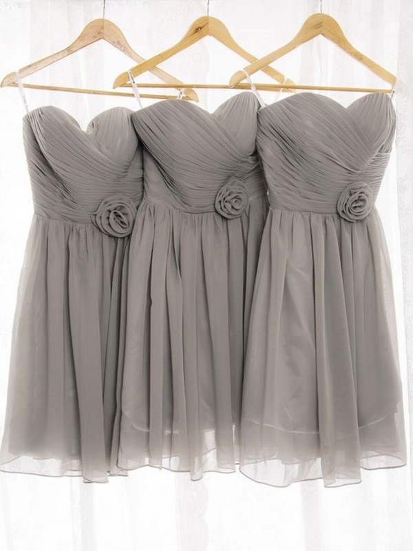 Short Bridesmaid Dress Charcoal Grey