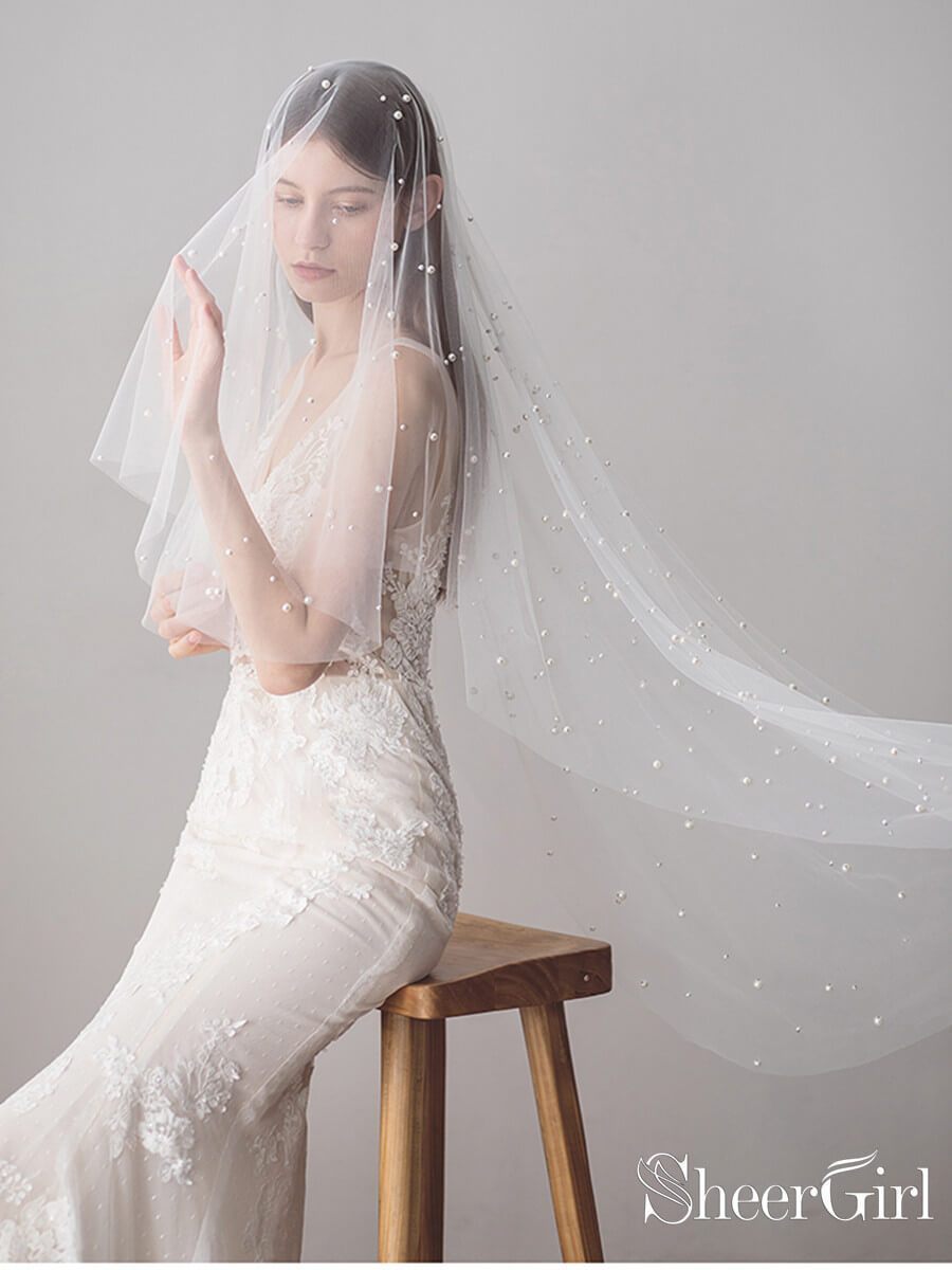 2 Tier Lace Wedding Veils Hip Length Bridal Veil ACC1002 – SheerGirl