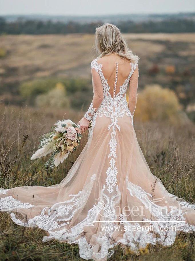 Backless Two Piece Wedding Dress High Slit Bridal Dress Open Back Wedding  Gown Made to Measure -  Canada