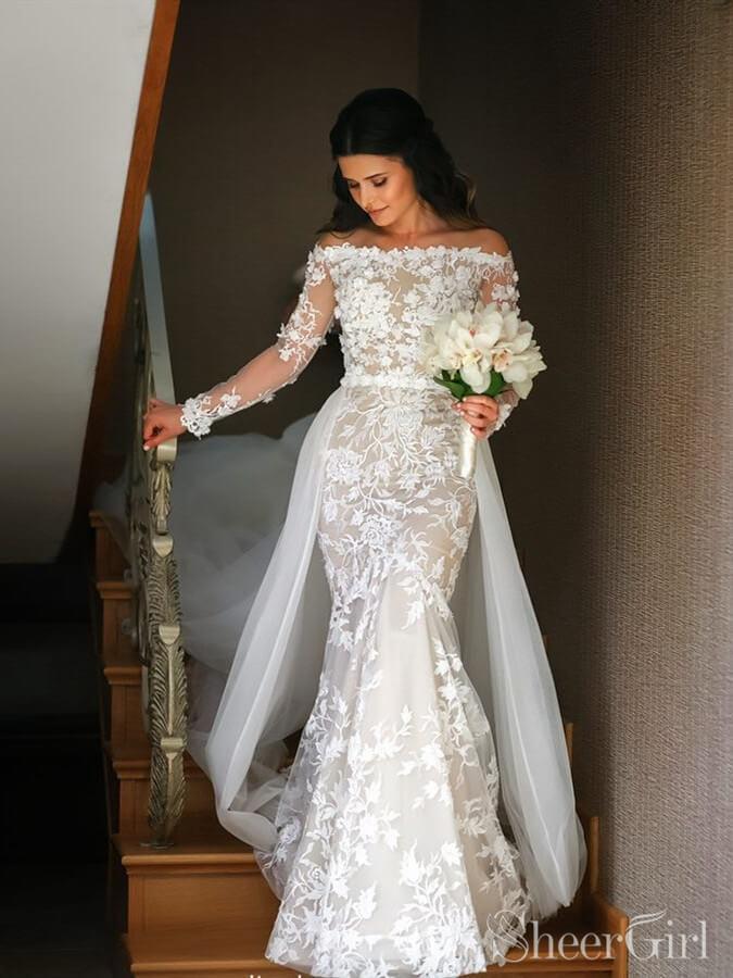 UK White/Ivory Mermaid Lace Beaded Sweetheart Strapless Wedding Dress Size  6-18