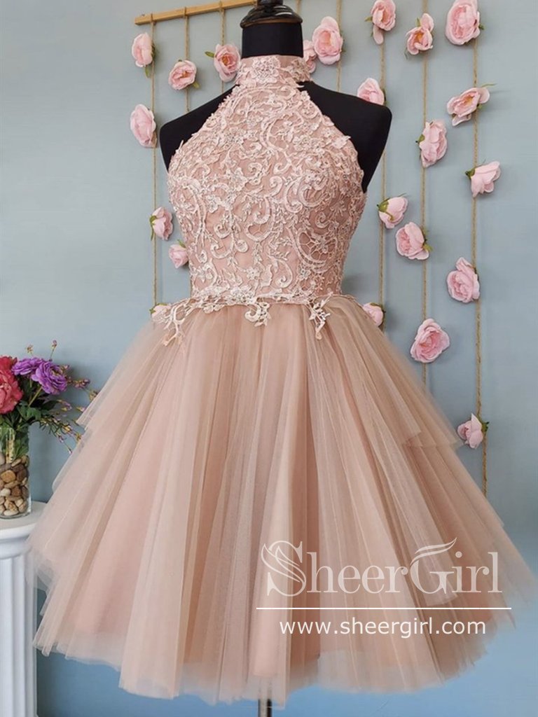 Peach short prom dresses best sale