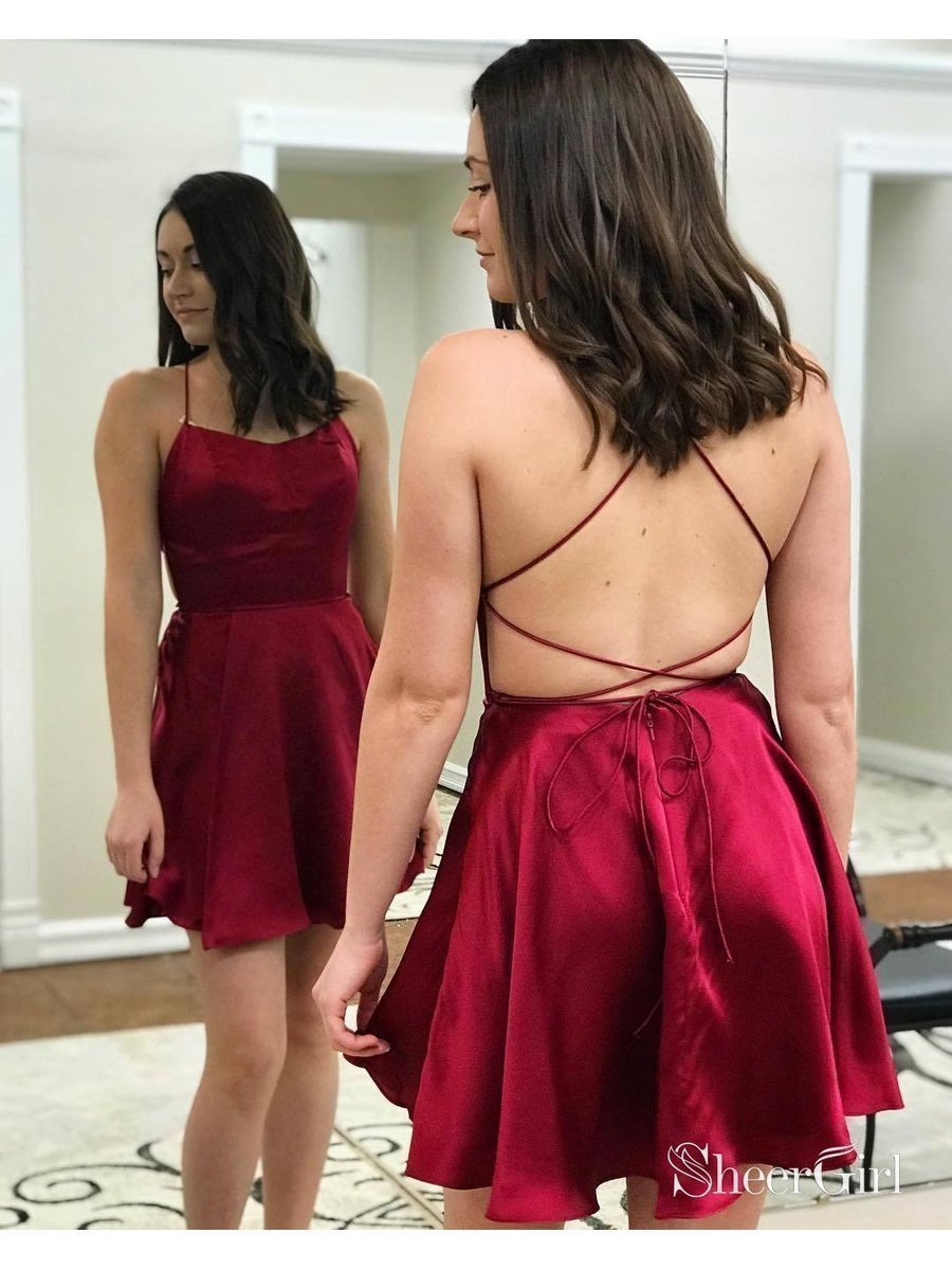 Red Satin Cocktail Dress