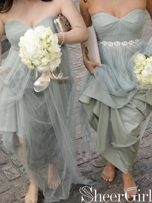 dusty green bridesmaid dresses