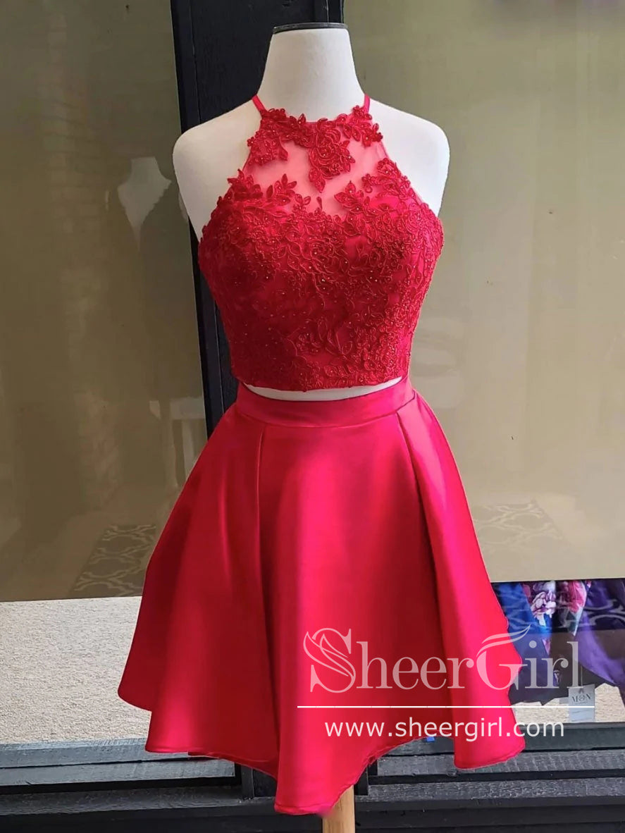 Red lace summer on sale dress