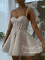 A Line Sparkly Short Prom Dress Silver Corset Bodice Homecoming Dress ARD3144