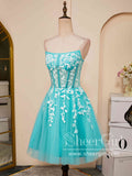 Appliqued Bateau Neck Short Homecoming Dress Backless Short Party Dress ARD3004-SheerGirl