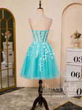 Appliqued Bateau Neck Short Homecoming Dress Backless Short Party Dress ARD3004-SheerGirl