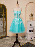 Appliqued Bateau Neck Short Homecoming Dress Backless Short Party Dress ARD3004-SheerGirl