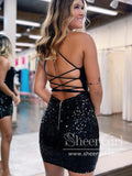 Backless Sequins Sparkly Short Prom Dress Mini Homecoming Dress ARD3138-SheerGirl