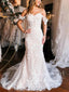 Exquisite Off the Shoulder Straps Wedding Gown Sweetheart Neck Mermaid Wedding Dress AWD2029