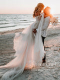 Flowy A Line Sweetheart Neck Wedding Gown Soft Tulle Bohemian Wedding Dress AWD2007-SheerGirl