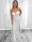 Gorgeous Strapless Floral Lace Wedding Gown Mermaid Wedding Dress with Court Train AWD2023