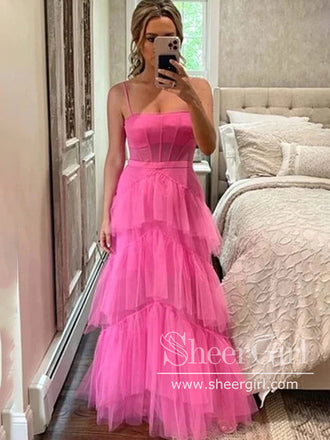 Multi Layered tagged simple prom dresses SheerGirl