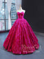 Hot Pink V Neckline Sequins Lace Quinceanera Dresses Sparkly Strapless Prom Dresses ARD3175