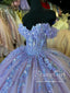 Lilac Sequins Lace Off the Shoulder Quinceanera Dresses Gorgeous Sparkly Ball Gown Prom Dress ARD3179