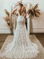 Mermaid Boho Wedding Dress Beach Bridal Dress Stunning Bohemian Lace Wedding Gown AWD2004