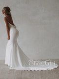 Minimalist Satin Mermaid Wedding Dress Trumpet Wedding Gown AWD2025-SheerGirl