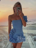 Ruffled Satin Short Party Dress Sheath Homecoming Dress Short Prom Dress ARD3145-SheerGirl