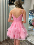 Sparkly Ruffled Tulle Short Formal Gown Sweetheart Neck Homecoming Dress ARD3140-SheerGirl