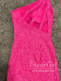 Sparkly Sequins Short Party Dress Single Shoulder Short Homecoming Dress ARD3017-SheerGirl