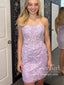 Strapless Lilac Appliqued Lace Homecoming Dress Mini Prom Dress ARD3011