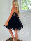 Strapless Sweetheart Neck Short Party Dress Ruffled Tulle Homecoming Dress ARD3137-SheerGirl