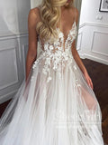 Stunning See Through Delicate Flower Lace Wedding Gown Sweetheart Neck Boho Wedding Dresses AWD2014-SheerGirl