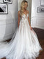 Stunning See Through Delicate Flower Lace Wedding Gown Sweetheart Neck Boho Wedding Dresses AWD2014