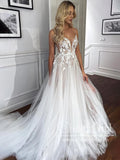 Stunning See Through Delicate Flower Lace Wedding Gown Sweetheart Neck Boho Wedding Dresses AWD2014-SheerGirl