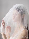 2 Tier Blusher Veil Shoulder Length Wedding Veils with Crystals ACC1080-SheerGirl