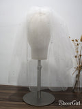 2 Tier Blusher Veil Shoulder Length Wedding Veils with Crystals ACC1080-SheerGirl