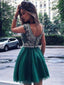 A Line Beaded Mini Homecoming Dresses Rhinestone Tulle Homecoming Dress ARD1512