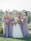 A Line Chiffon Strapless Bridesmaid Dresses Maxi Mother of the Bride Dresses PB10107-SheerGirl