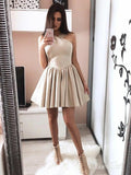 A Line Simple Mini Homecoming Dresses Cheap Satin Graduation Dress ARD1677-SheerGirl