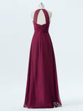 A-line Halter Grape Chiffon Cheap Long Bridesmaid Dresses APD2868-SheerGirl