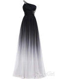 A-line One Shoulder Ombre Formal Dresses Cheap Long Prom Dresses APD2875-SheerGirl