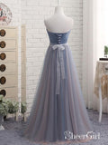 A-line Strapless Sweetheart Cheap Long Prom Dresses with a Sash APD2839-SheerGirl