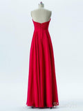 A-line Strapless Sweetheart Neck Chiffon Empire Long Bridesmaid Dresses APD2862-SheerGirl