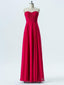 A-line Strapless Sweetheart Neck Chiffon Empire Long Bridesmaid Dresses APD2862