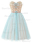 A-line Sweetheart Neck Shiny Beaded Short Homecoming Dresses APD2756