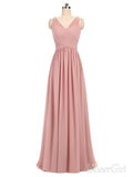 A-line V-neck Chiffon Long Bridesmaid Dresses,Cheap Dresses for Bridesmaid APD2827-SheerGirl