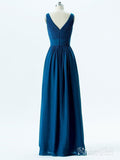 A-line V-neck Chiffon Long Cheap Bridesmaid Dresses APD2861-SheerGirl