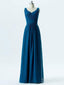 A-line V-neck Chiffon Long Cheap Bridesmaid Dresses APD2861