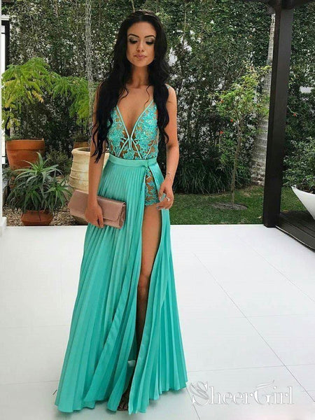  Women Sexy Long Lace Dress Sheer Gown See Through