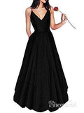 Elegant V-neck Spaghetti straps A-line Prom Dresses,SW1858 – sweetbridals