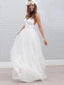 A-line V-neck Spaghetti Strap Simple Cheap Beach Wedding Dresses APD2450