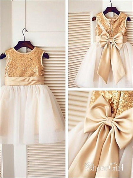 White Tulle Flower Belt Flower Girl Dresses with Bow-Knot, Popular