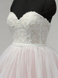 Ball Gown Strapless Sweetheart Neck Organza Cheap Wedding Dresses SWD0026-SheerGirl