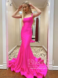 Bateau Neckline Lace up Back Mermaid Prom Gown Fitted Long Prom Dress ARD2602-SheerGirl